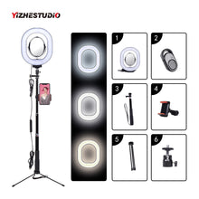 Load image into Gallery viewer, Photography Dimmable LED Selfie Ring Light With Phone Holder USB Plug Tripod