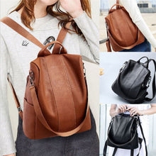 Load image into Gallery viewer, Ladies Anti-theft Shoulder Fashion Bag/Backpack (Leather-Waterproof}