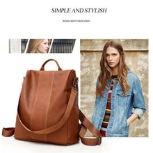 Load image into Gallery viewer, Ladies Anti-theft Shoulder Fashion Bag/Backpack (Leather-Waterproof}
