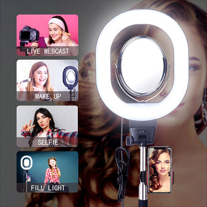 Photography Dimmable LED Selfie Ring Light With Phone Holder USB Plug Tripod