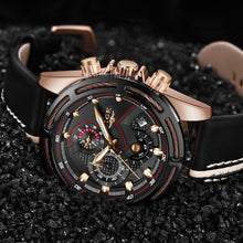 Load image into Gallery viewer, Leather Mens Watches Top Brand Luxury Blue Waterproof Business Watch Relogio Masculino