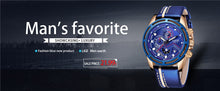 Load image into Gallery viewer, Leather Mens Watches Top Brand Luxury Blue Waterproof Business Watch Relogio Masculino