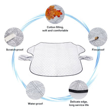 Load image into Gallery viewer, Car Windshield Snow Ice Sunshade Dust Frost Protector Cover with Mirror Cover