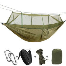 Load image into Gallery viewer, army green camping hammock with mosquito net