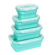 Load image into Gallery viewer, Collapsible Food Storage Containers - 4 Pack Silicone Bento Lunch Boxes, Reusable BPA-Free and Microwave Safe Lunch Containers