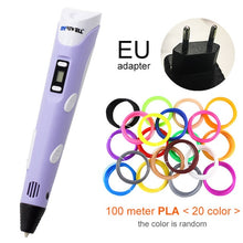 Load image into Gallery viewer, Purple 3d pen for EU