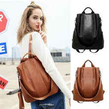 Load image into Gallery viewer, Ladies Anti-theft Shoulder Fashion Bag/Backpack (Leather-Waterproof}