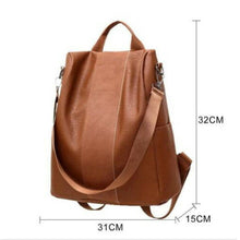 Load image into Gallery viewer, Ladies Anti-theft Shoulder Fashion Bag/Backpack (Leather-Waterproof}