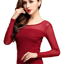 Load image into Gallery viewer, Womens Blouse Shirt Black White Sexy Long Casual Long Sleeve Lace