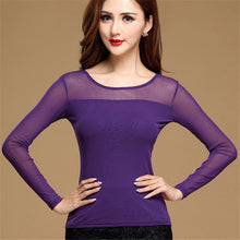 Load image into Gallery viewer, Womens Blouse Shirt Black White Sexy Long Casual Long Sleeve Lace