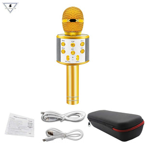 Professional Wireless karaoke Microphone Speaker  withBluetooth Radio Studio Record