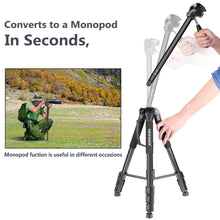 Load image into Gallery viewer, Portable 70 inches/177 cm Aluminum Alloy Camera Tripod Monopod with 3-Way Swivel Pan Head Carrying Bag for Sony/Canon