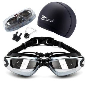 Myopia Swim Goggles Set with  Anti Fog & UV Protection
