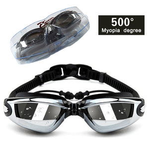 Myopia Swim Goggles Set with  Anti Fog & UV Protection