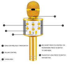 Load image into Gallery viewer, Professional Wireless karaoke Microphone Speaker  withBluetooth Radio Studio Record