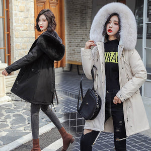 Winter Parkas -30 degree hooded fur collar thick snow coat jacket