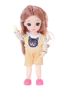 20*10*10cm BJD Doll Mohair Doll With Wig 3D Eyes With Clothes Outfit Shoes Wig Hair Makeup Movable Joints Doll For Girls Gift