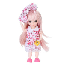 Load image into Gallery viewer, 20*10*10cm BJD Doll Mohair Doll With Wig 3D Eyes With Clothes Outfit Shoes Wig Hair Makeup Movable Joints Doll For Girls Gift