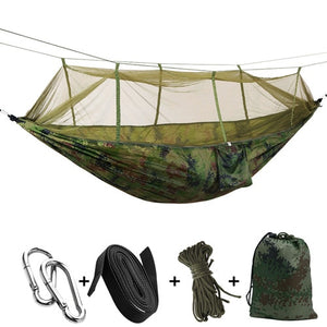 camouflage camping hammock with mosquito net