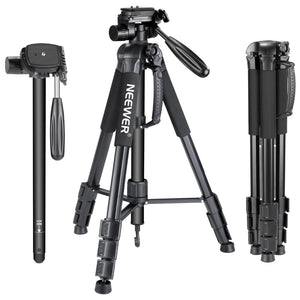 Portable 70 inches/177 cm Aluminum Alloy Camera Tripod Monopod with 3-Way Swivel Pan Head Carrying Bag for Sony/Canon