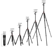 Load image into Gallery viewer, Aluminum Alloy 64 inches/162 cm Camera Travel Tripod Monopod with 360 Degree Ball Head,1/4 inch Quick Shoe Plate