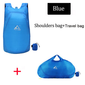 blue Backpack and shoulder bag 