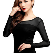 Load image into Gallery viewer, Womens Blouse Shirt Black White Sexy Long Casual Long Sleeve Lace